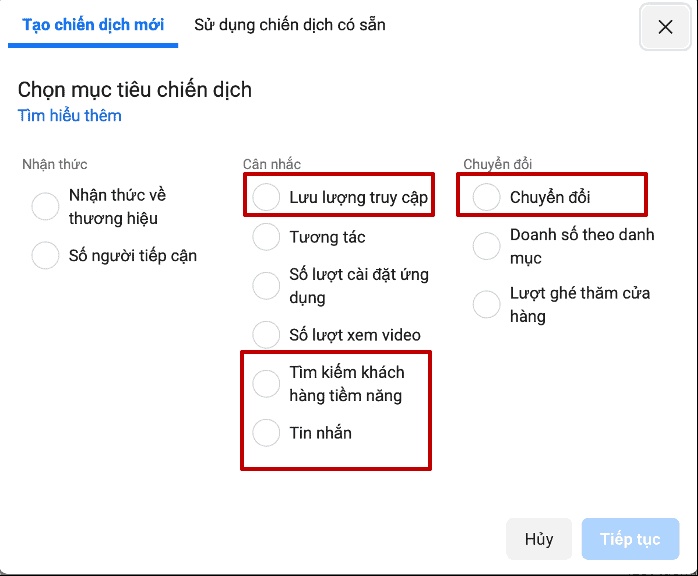 Tạo chiến dịch quảng cáo Facebook
