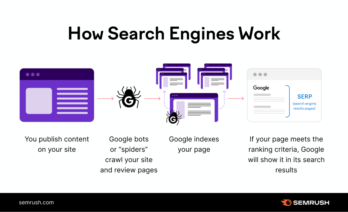 Quá trình Index của Google. Nguồn: Semush