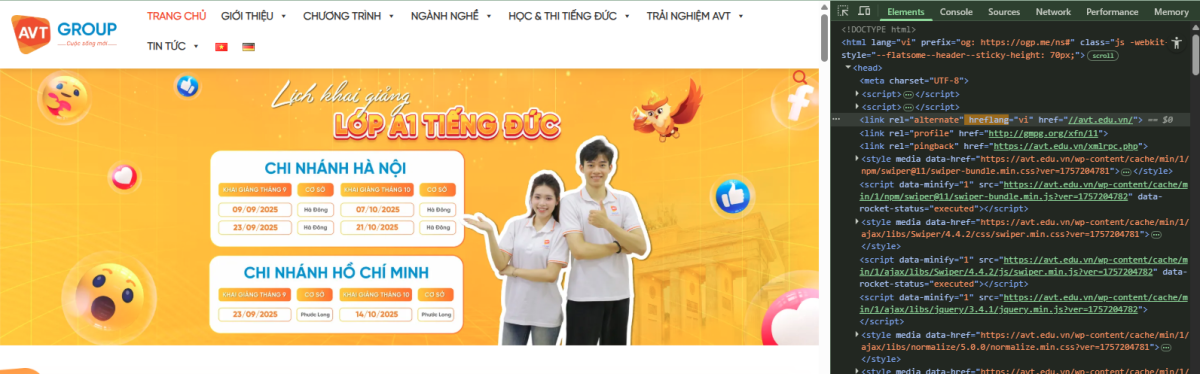 sử dụng Inspect URL để kiểm tra thẻ hreflang