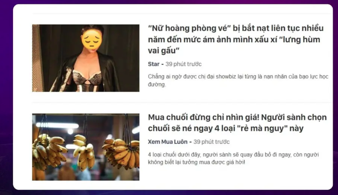 Ví dụ về Clickbait