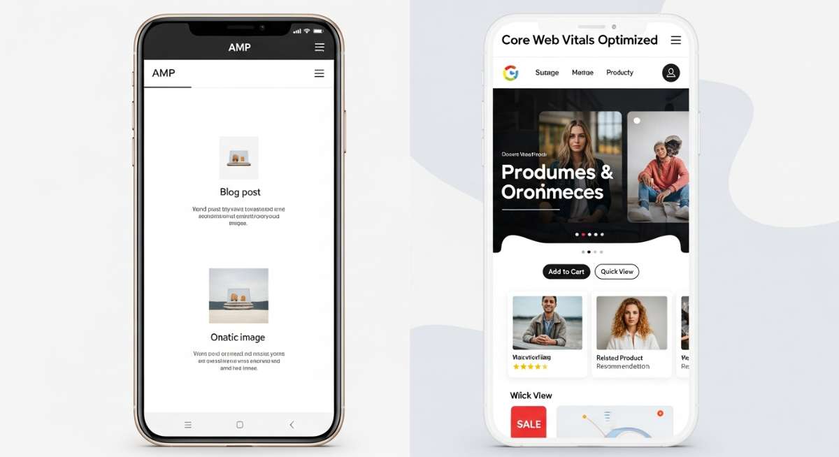 So sánh trực quan: AMP nhanh nhưng hạn chế, trong khi tối ưu Core Web Vitals mang lại hiệu năng và trải nghiệm toàn diện.