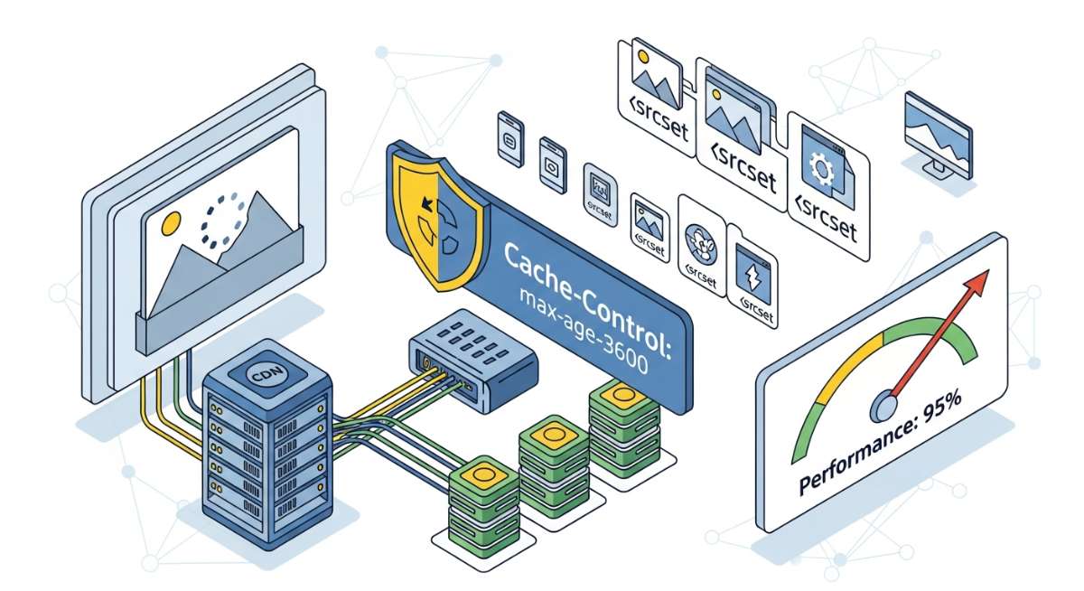 các kỹ thuật phục vụ và tối ưu ảnh WebP: CDN, lazy loading, responsive srcset, cache headers để cải thiện Core Web Vitals