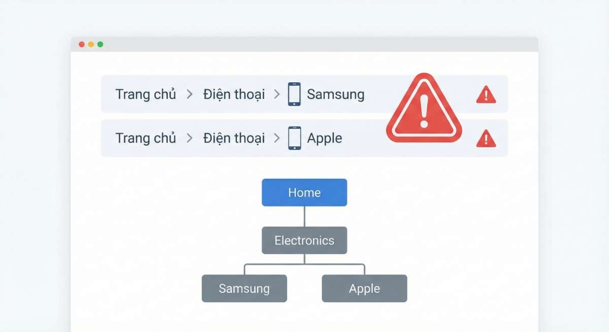 Breadcrumb không phản ánh đúng cấu trúc danh mục