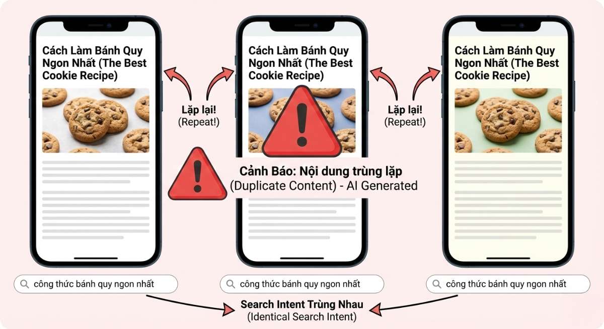 Tạo nhiều bài viết cho cùng một chủ đề dẫn đến cạnh tranh nội bộ