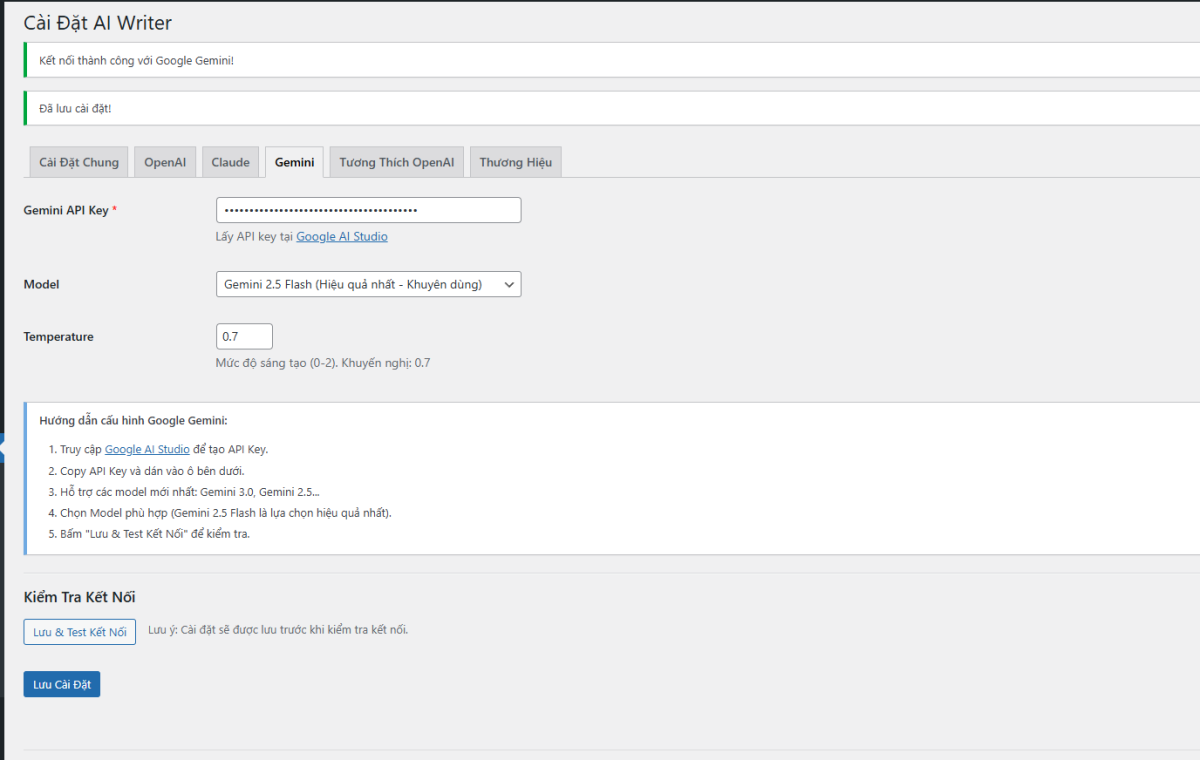 Cấu hình Model AI để viết bài chuẩn SEO