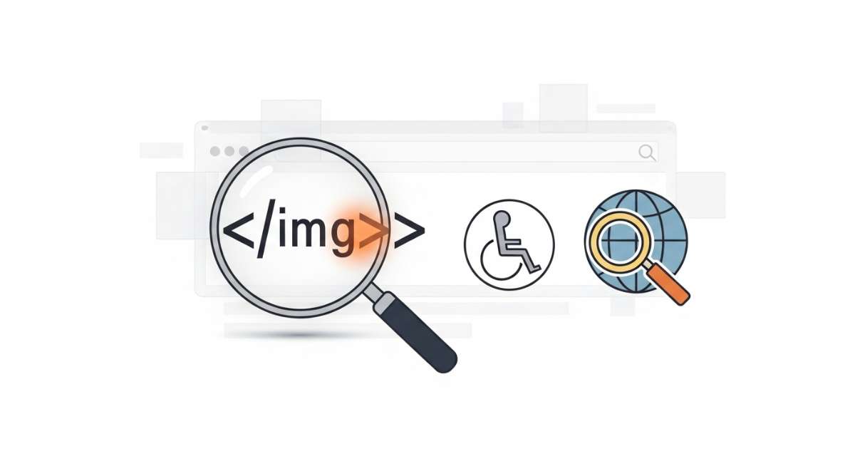 Minh họa vai trò của thẻ Alt trong khả năng đọc hiểu của Google và công cụ hỗ trợ người khiếm thị.