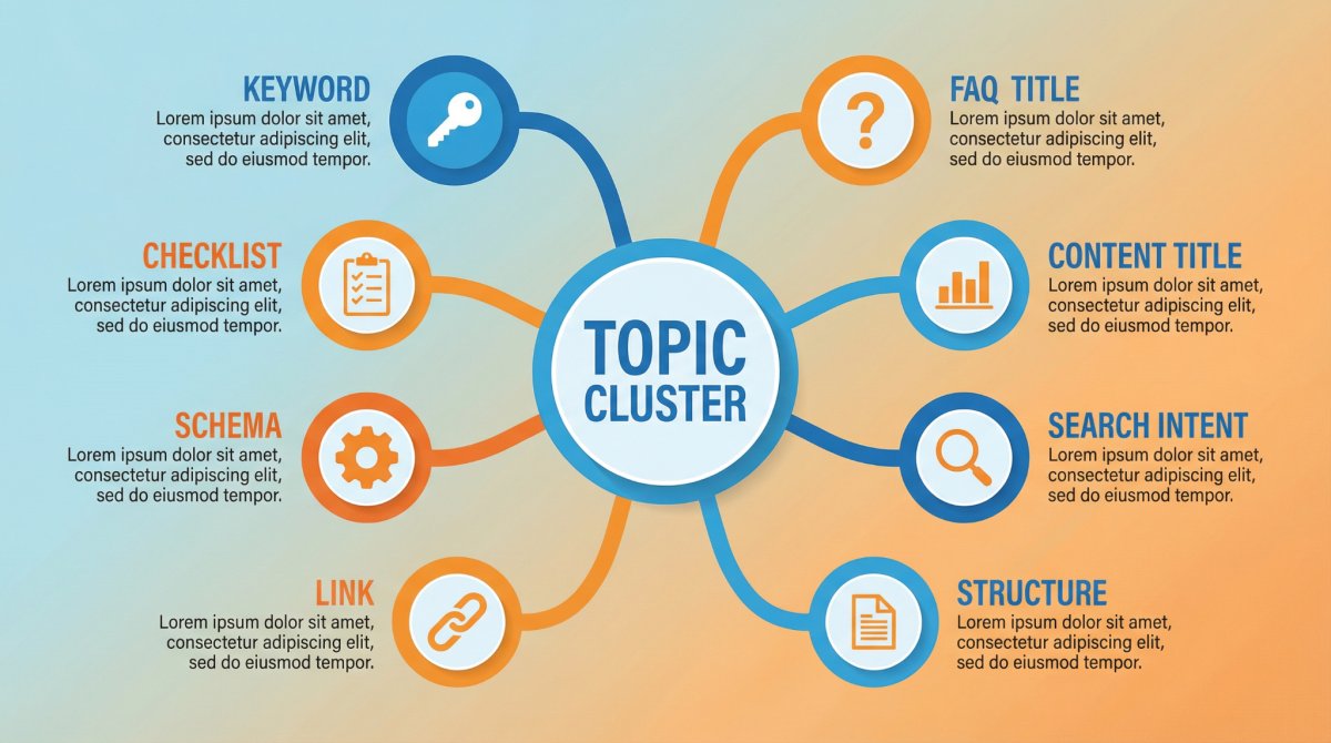 Topic cluster — mô tả mối liên hệ giữa pillar và các bài viết con