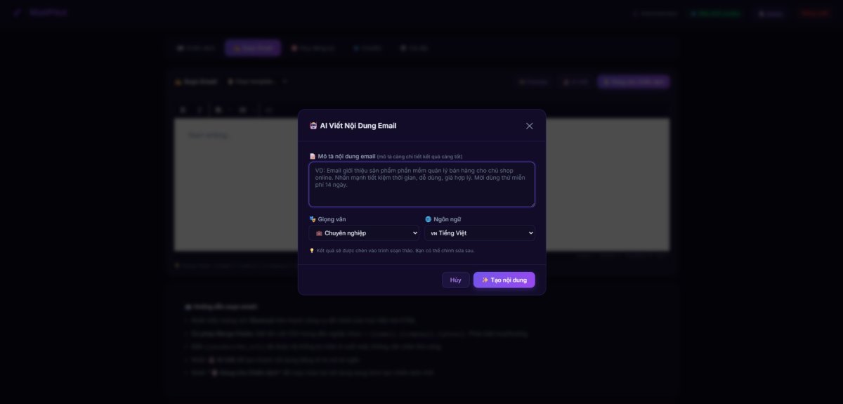 T&iacute;ch hợp AI để viết nội dung Email