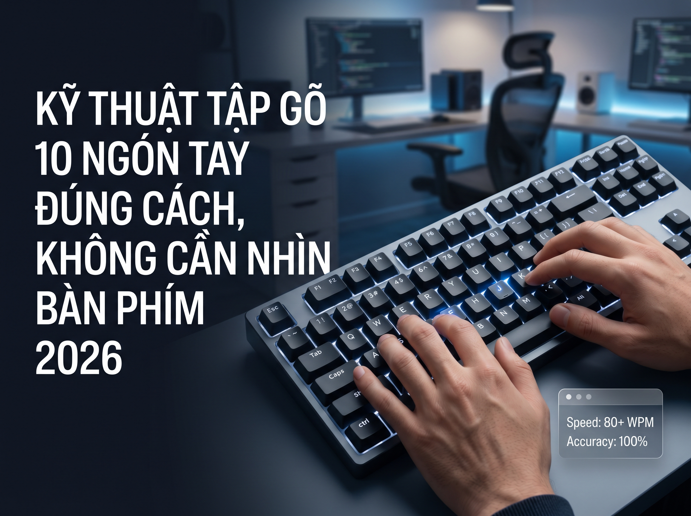 Kỹ Thuật Tập Gõ 10 Ngón Tay Đúng Cách, Không Cần Nhìn Bàn Phím 2026