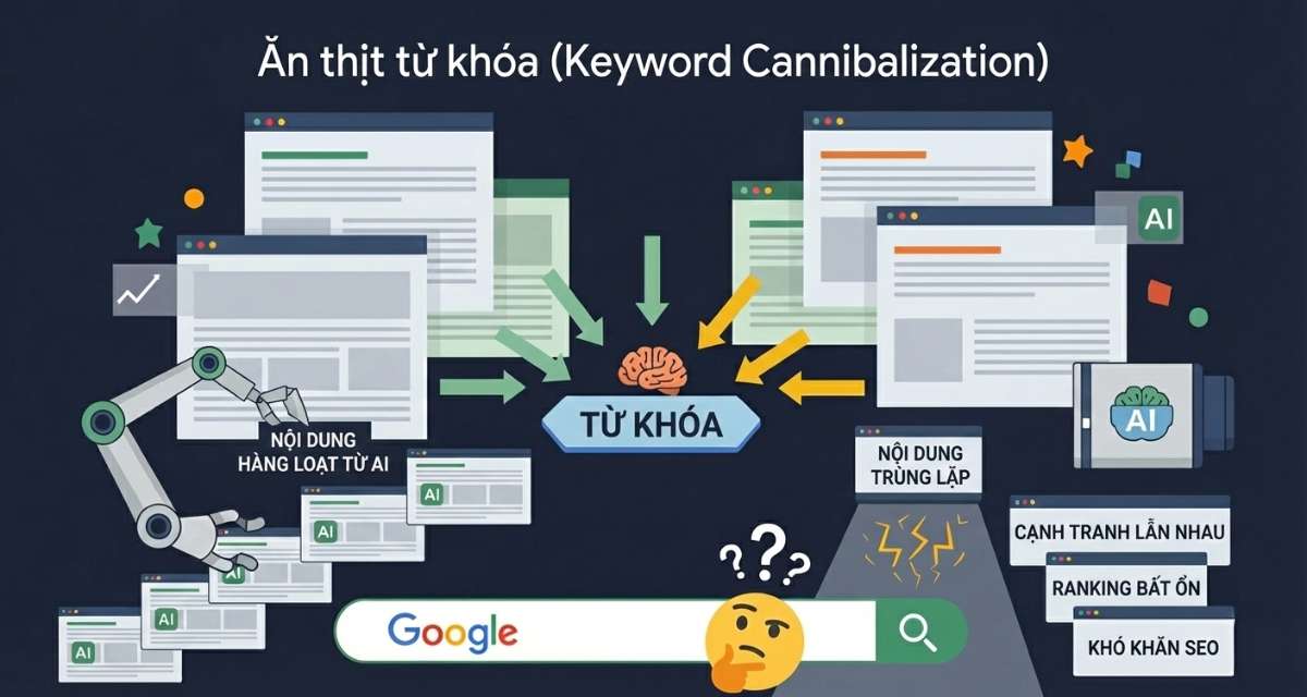 Sai Lầm Keyword Cannibalization AI: 4 Bẫy Phổ Biến Khiến Website Tụt Hạng